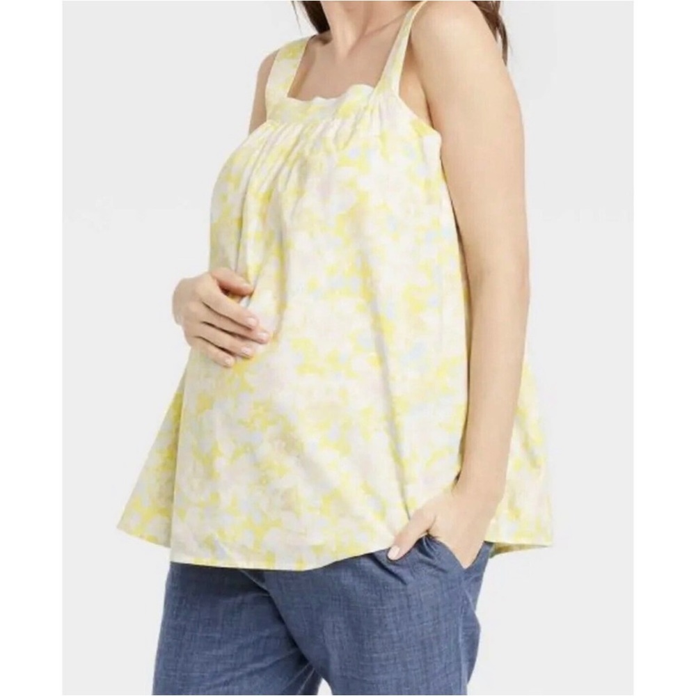 The Nines by Hatch Floral Maternity Tank Blouse Sz M